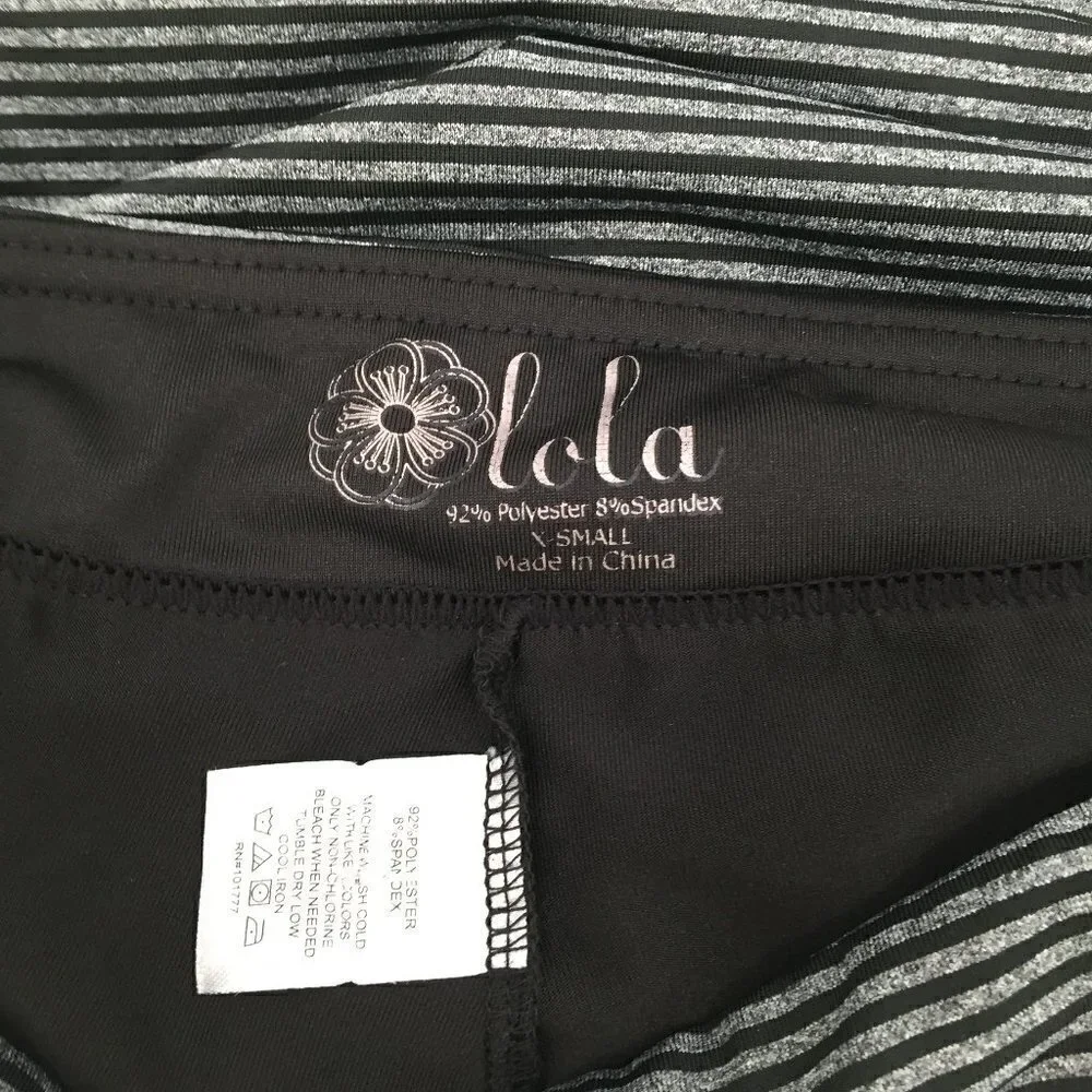 Lola black gray striped skort golf tennis athletic hiking a-line X-Small